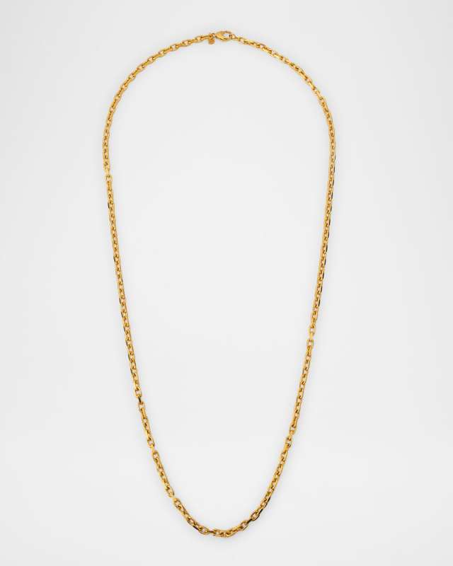 20K Cable Chain Necklace with Lobster Clasp, 32"L